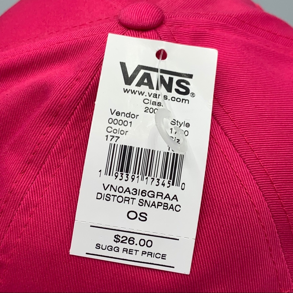 NEW Womens Vans Distort Snapback Hot Pink Cap Hat - Picture 4 of 6